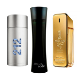 Kit 3 Perfumes - 212 Men NYC, Paco Rabanne One Million, Armani Code Homme (Eau de Parfum)